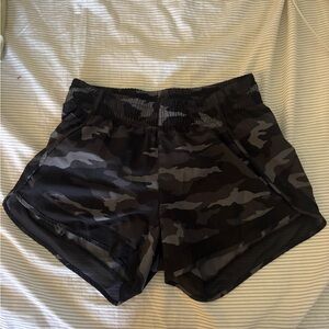 Athleta Black & Gray Camo Athletic Shorts